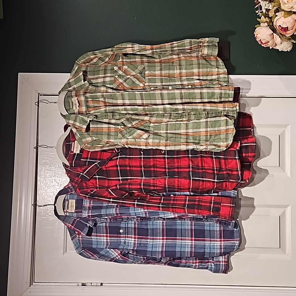 Ralph lauren denim & supply plaid flannels bundle medium